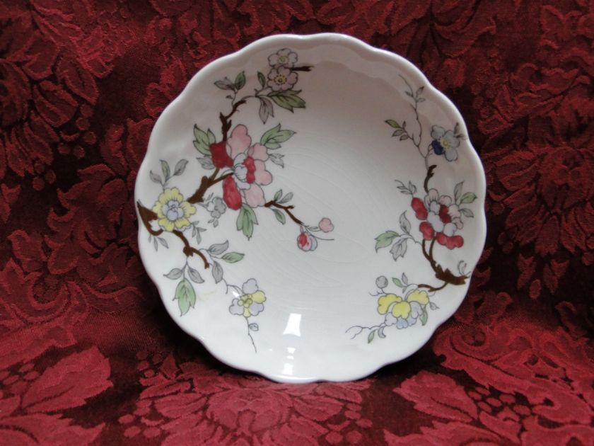   Tree Yellow, Red, Blue, Pink Blossoms, Brown Tree Dinnerware  