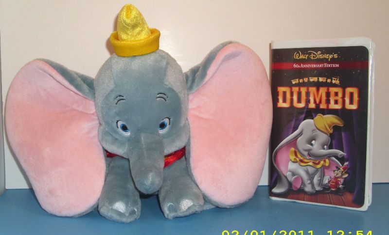 Dumbo (VHS, 2001, 60th Anniversary Edition) & DUMBO TOY  