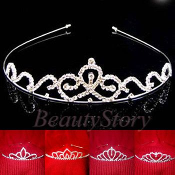   SHIPPING rhinestone crystal crown tiara headband wedding bridal  