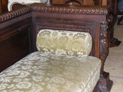 NICE CARVED FIGURAL OAK GERMAN ORIGINAL SOFA 06BL022  