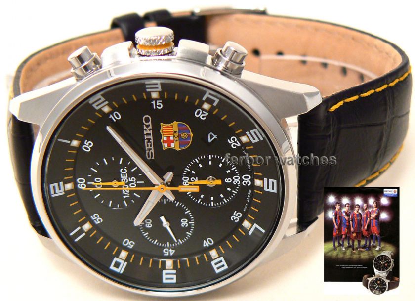 SEIKO CHRONO LEATHER FC BARCELONA CONMEMORATIVE LIMITED EDITION SNDD25 