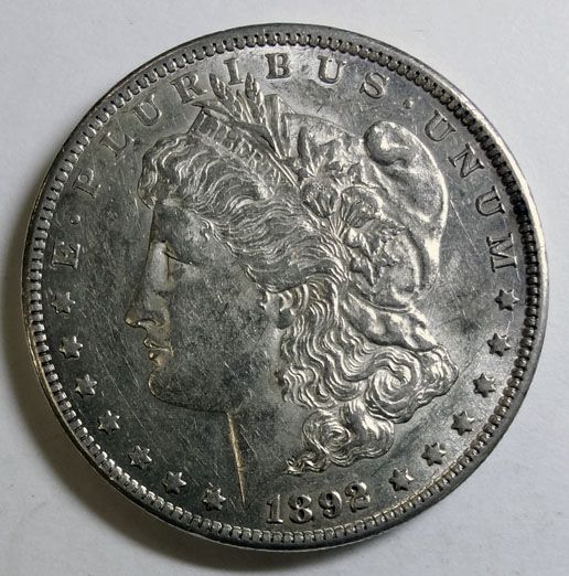 1892 CC MORGAN DOLLAR AU+  