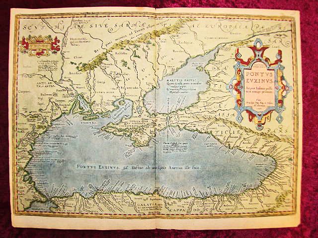   UKRAINE KRIM TÜRKEI RUSSLAND KOL KARTE ORTELIUS 1595 #D818S  