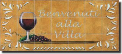 Hardin Kitchen Wine Backsplash Ceramic Tile Mural Art  