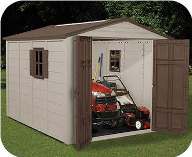 Suncast Sheds 8x10 Plastic Storage Shed w/ Floor, Skylight & Windows 