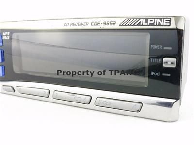 Alpine CDE 9852 CDE9852 Replacement Detachable Face Plate Faceplate 