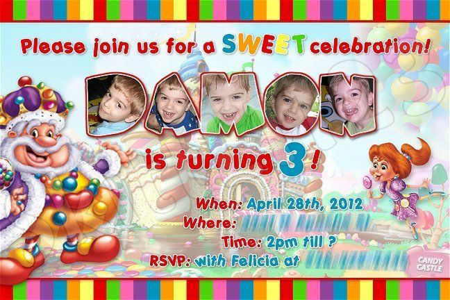 Custom Candyland Personalized Invitations  Many designs  