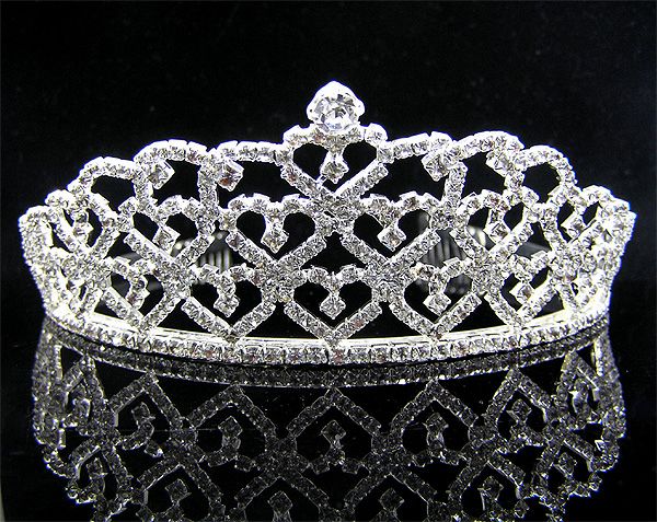 Wedding/Bridal crystal veil tiara crown headband CR180  