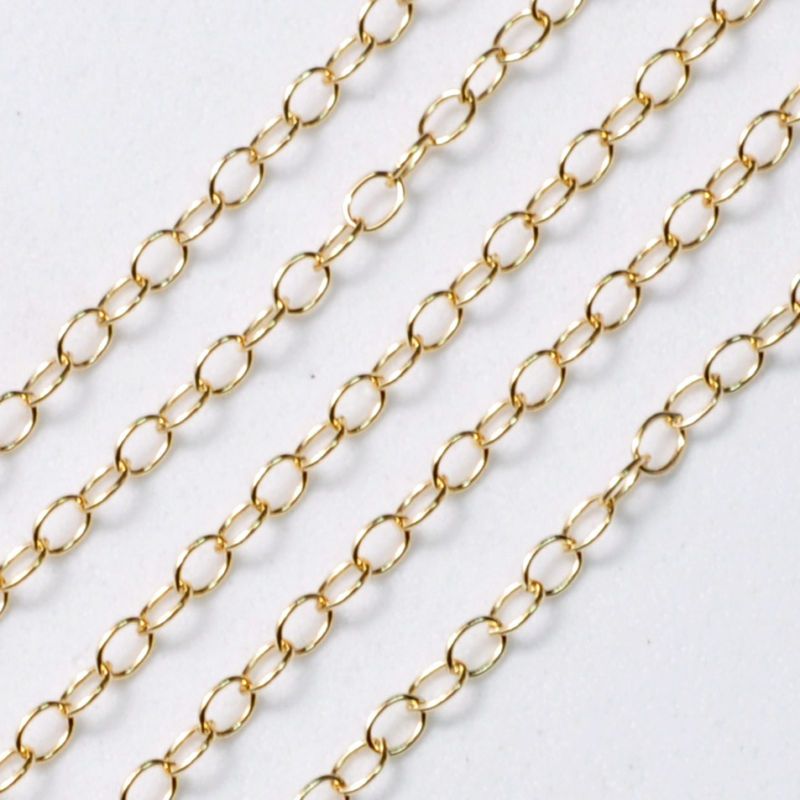 14k Gold Filled Bulk Extender Chain 2.5mmx3.3mm By Foot  