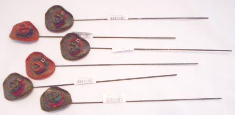 LOT OF 6 RESIN COWBOY HAT FLORAL PICKS REAL CUTE  