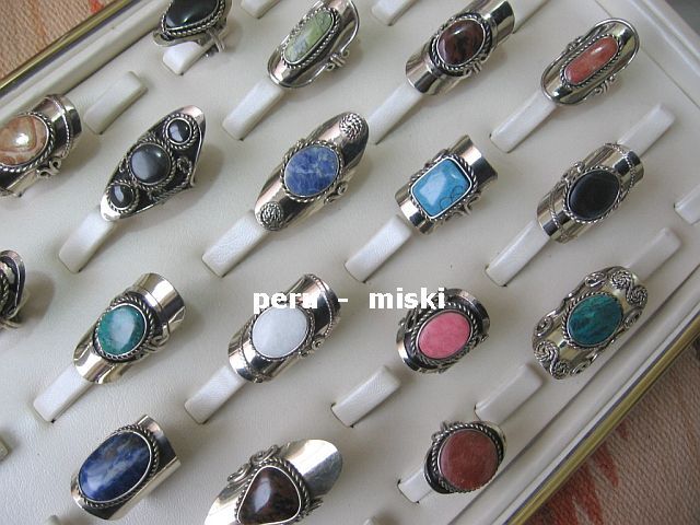100 RINGS ALPACA SILVER Peruvian Jewelry Wholesale Lot  
