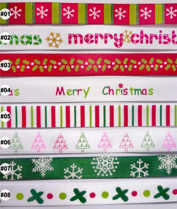 9mm mixed color christmas satin RIBBON 5 yards  