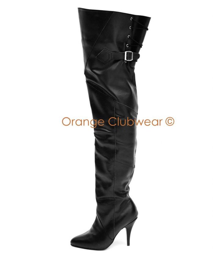 Pirate Pull On Thigh High Womens Leather Costume Boots  