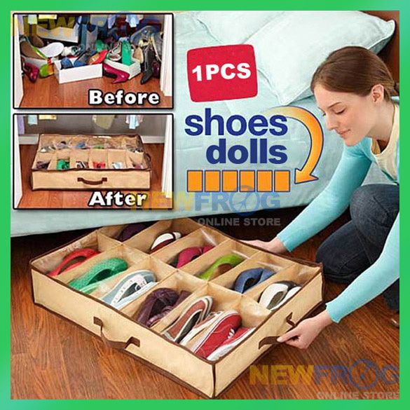 12 Pairs Fabric Intake Organizer Holder Shoes Box  