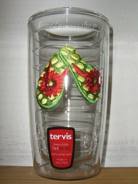 16 oz Green Dot Flip Flop Tervis Tumbler New  