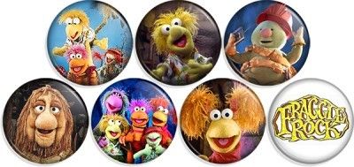 FRAGGLE ROCK Pin Button Pinback Badges jim henson  