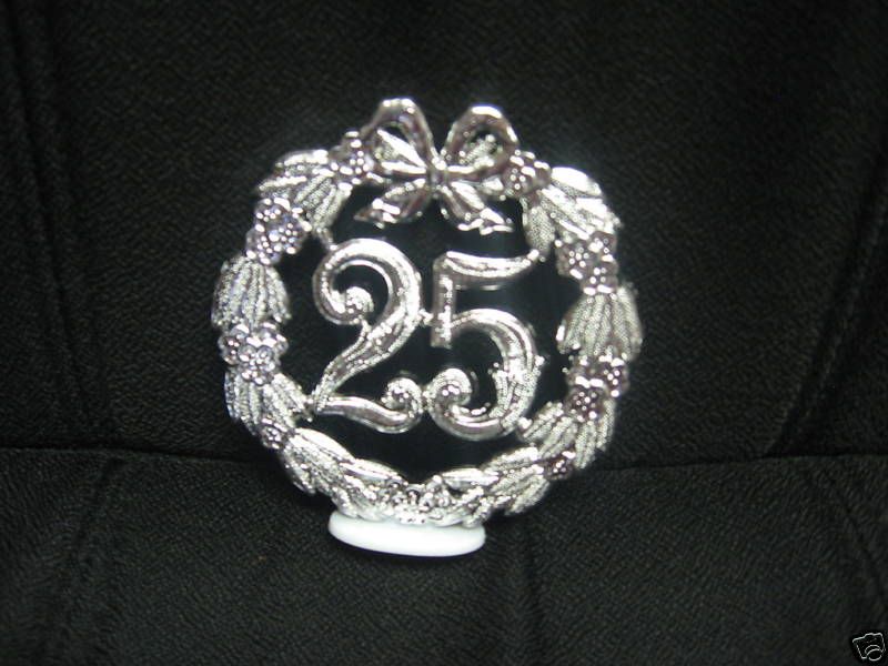 WILTON SILVER 25TH ANNIVERSARY CAKE TOPPER 25 NEW nb  