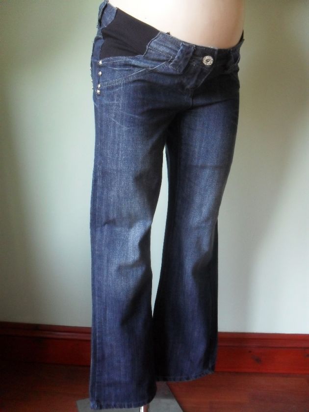 MATERNITY SLOUCH FIT STRETCH POCKET UNDER BUMP JEANS SIZE 10 12 14 16 