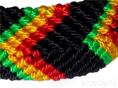 RASTA REGGAE FRIENDSHIP BRACELET MACRAME 0.75 HANDMADE  