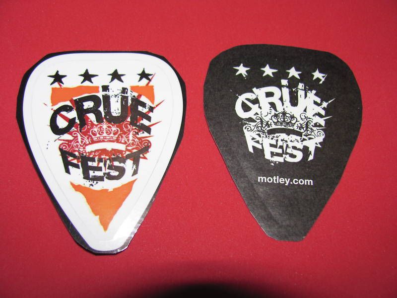 Motley Crue Crue Fest Guitar Pick Bike Helmet Sticker  