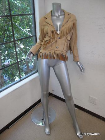 Ralph Lauren Tan Leather Fringe Western Jacket S  