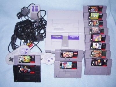   Nintendo NES System SNS 001 w/12 Games 2x Controllers Wires Mouse