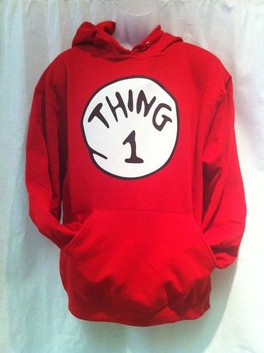 Thing 1 2 3 4 5 6 Adult Pull Over Hoodie S 2XL  