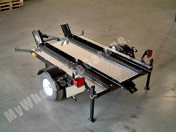 Folding Stand FOLD Up Single Rail Ramp Motorcycle Trailer Kit  