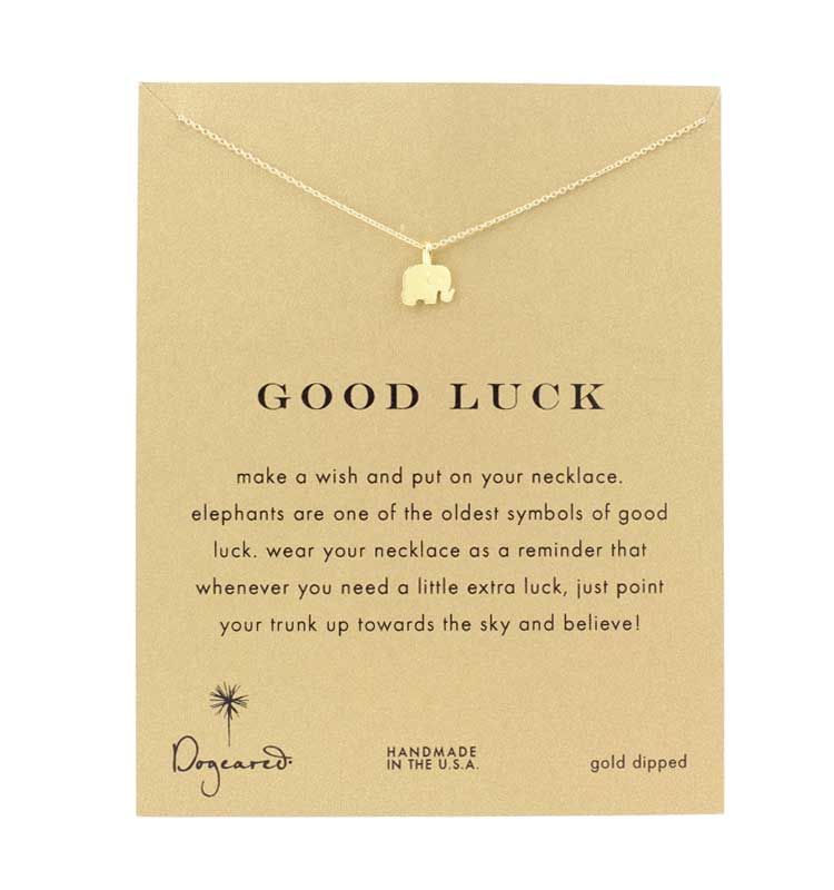 Dogeared Elephant Pendant Good Luck Necklace in Gold 16  
