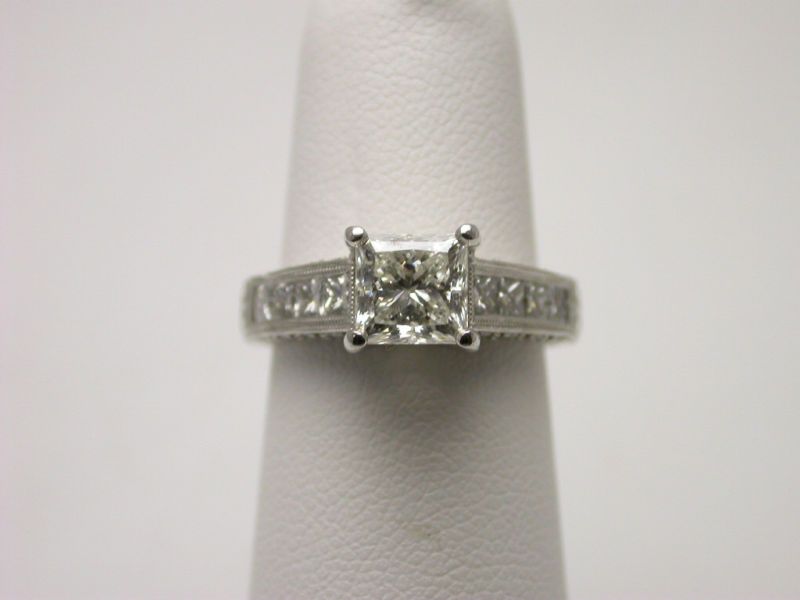 55ctw PRINCESS PLATINUM ENGAGEMENT RING G/SI2 EGLUSA  