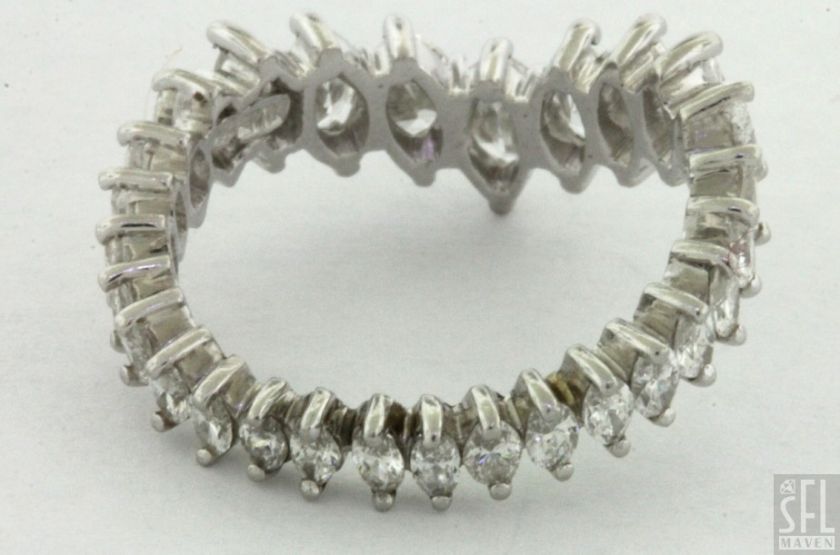 VINTAGE PLATINUM 4.0CT VS1/G DIAMOND TIARA ETERNITY BAND RING  