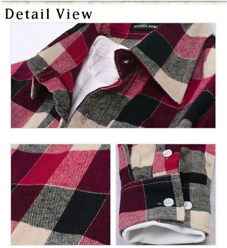 Mens Casual Stylish Slim Fit Plaid Check Shirts Long Sleeve  