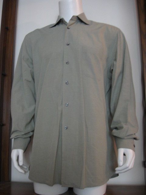 42 16 1/2 Mens Hugo Boss Long Sleeve Button Shirt Green  