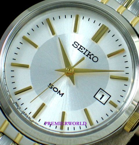 SEIKO LADIES SILVER GOLD STEEL 2 TONE 50M WATCH SXDC39  