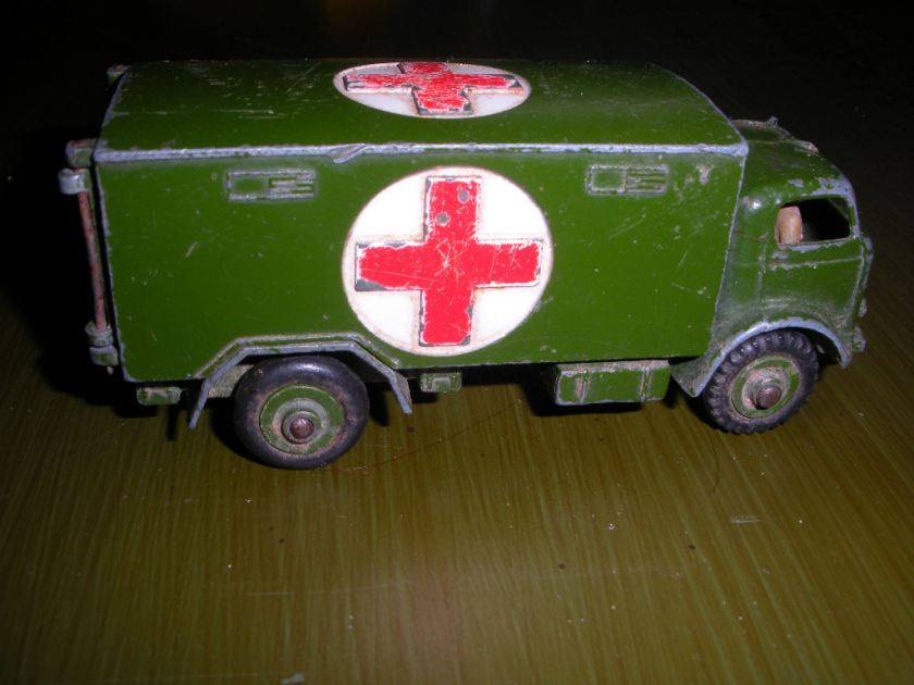 Vintage Dinky Toys Green W A Red Cross MILITARY AMBULANCE, Made In 