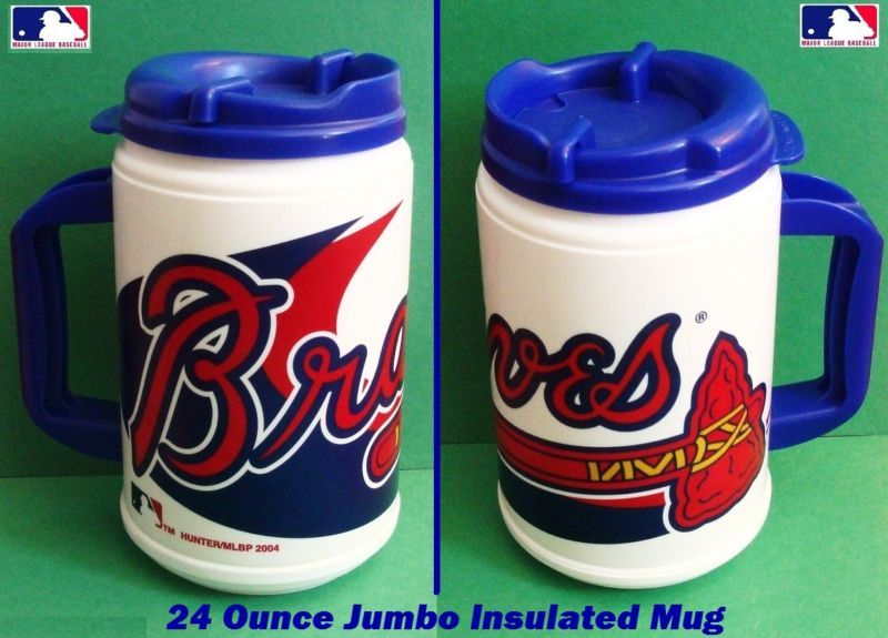 BRAVES ATLANTA 24oz JUMBO TRAVEL MUG & Lid NEW  