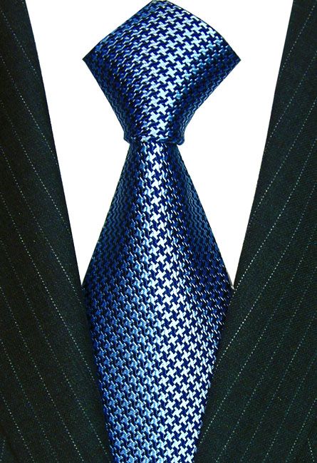   Italian silk tie silver white houndstooth luxury necktie new  