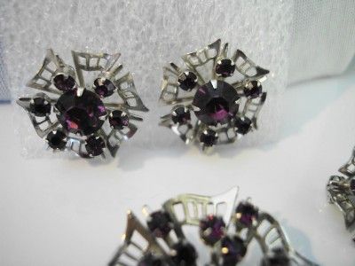 PC VINTAGE PURPLE AMETHYST JUDY LEE STYLE RIVETS DEMI