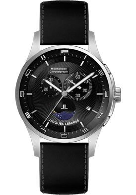 JACQUES LEMANS Watch 1447A Mens London Moonphase 1 1447A Black 