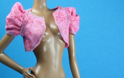 Hot Pink Teal Green Sparkly Bolero Jacket Barbie Fashionista  