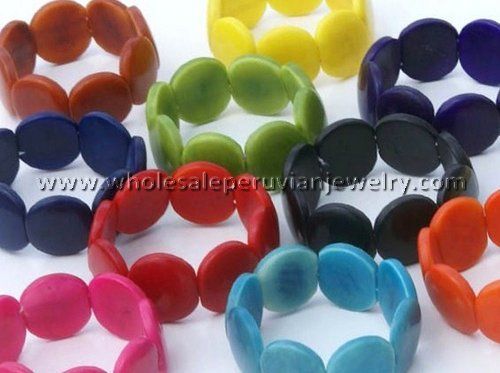 10 COLORFUL TAGUA SEED BRACELETS PERUVIAN JEWELRY ART  