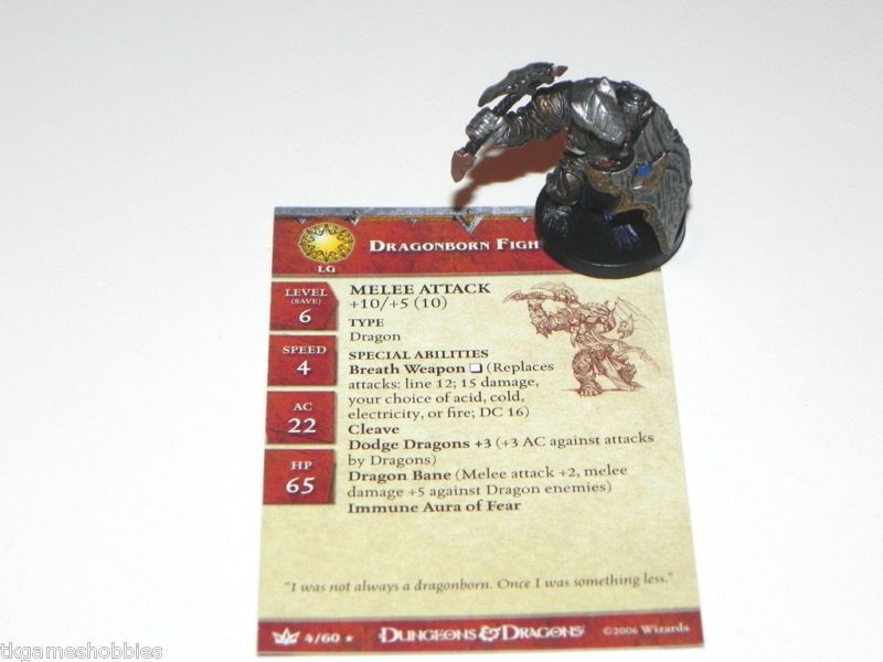 Dragonborn Fighter 4 War Dragon Queen Miniature  