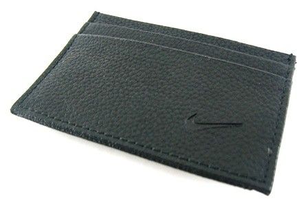 NIKE LEATHER MONEY CLIP WALLET BROWN BLACK  