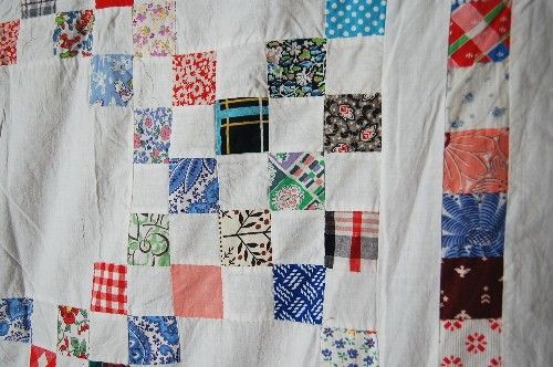 Vintage 40s Hand Stitched Triple Irish Chain Antique Quilt Top ~NICE 