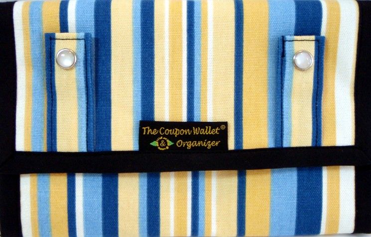 The Coupon Wallet® Deluxe Organizer Yellow Blue Stripes  