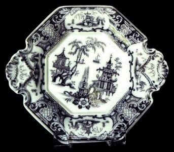 c1834 RARE Flow Mulberry Albany Pearlware Under Tray  