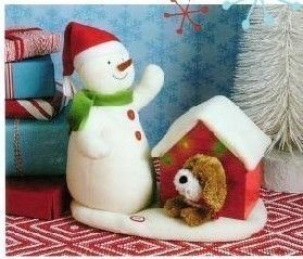 2011 Hallmark Deck the Hall Duo Snowman and Dog Plush  