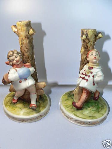 Old Italy Artist Signed Bruno Merli Ceramic Pottery Lamp Children 