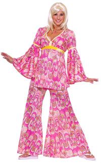 Adult Std. Flower Power Hippie Costume   60s Hippie Cos  