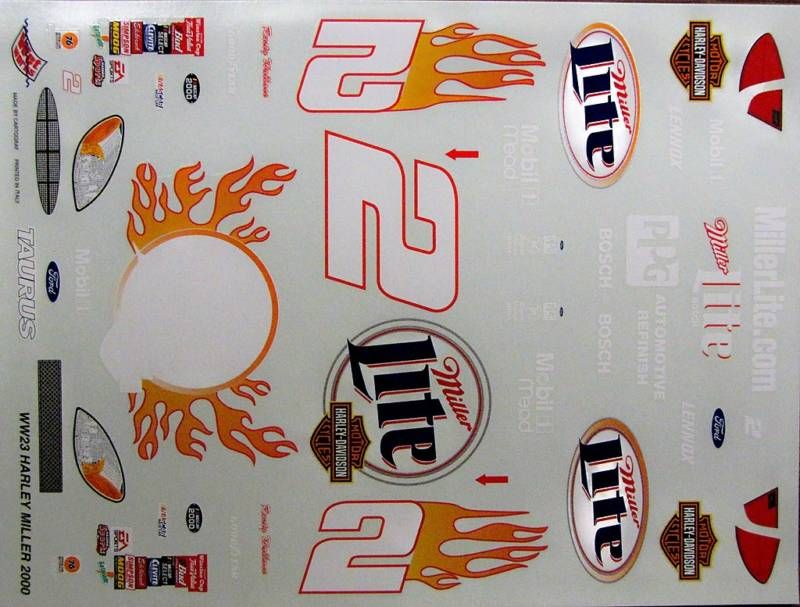 Rusty Wallace 2000 Miller Lite Harley Davidson Ford  